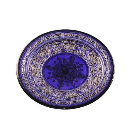 Assiette décorative Safi Bleu Profond