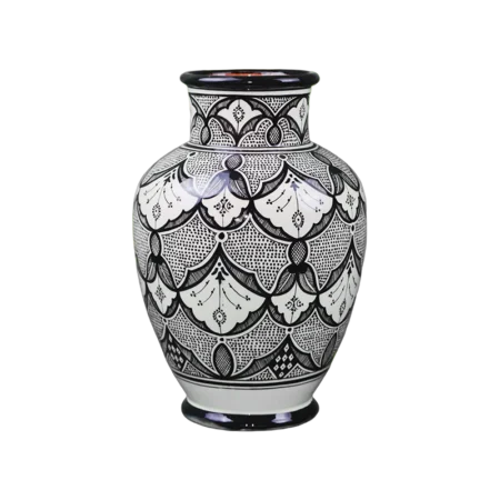 Vase Élégant Dentelle Noire